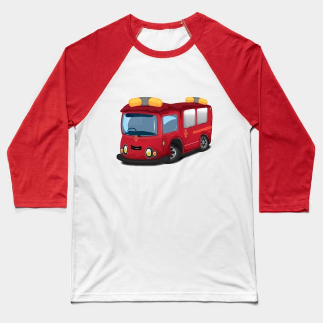 Fire Engine Baseball T-Shirt by nickemporium1